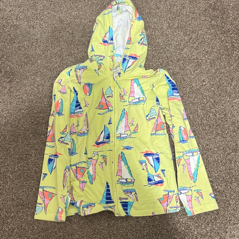 Yellow Sailboat Print Hoodie
